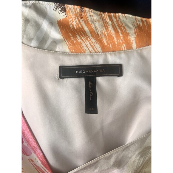 VTG Y2K BCBGMAXAZRIA Silk Floral Sleeveless Blouse Empire Waist Ruffles Size XS - Picture 4 of 5